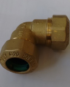 Elbow Brass Compression 90° 20x20mm